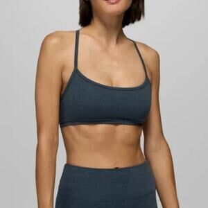 Prana Heavana Every Minute Bra Women's S Stormy Night Heather Fitted Super Soft